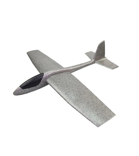 Avion Zburator, Flippy, Tip Planor, 83 cm Lungime, +3 Ani, din Polistiren, Aruncare 10 - 30 m, Gri