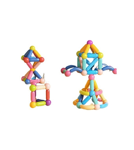 Piese Magnetice pentru Copii, Flippy, Set din 162 de Piese de diferite Culori, Constructor Magnetic cu Posibilitatea de a Construii forme Nelimitate, Multicolor