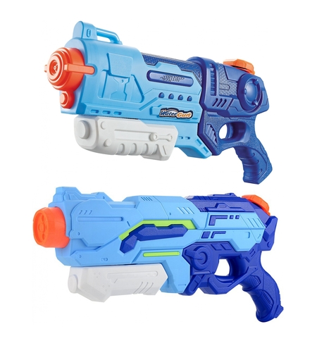 Set 2x Pistol cu Apa pentru Copii, Rezervor, Pentru Piscina/Plaja, Flippy, 6ani+, Albastru, 1200 ML + 900 ML