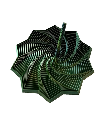 Jucarie Decompresie, Flippy, Model Stea 3D, DuoChrome, Maner Spirala, Turn Magic Geometric, Multiple Forme, Anti-stress, 11 cm, Negru/Verde