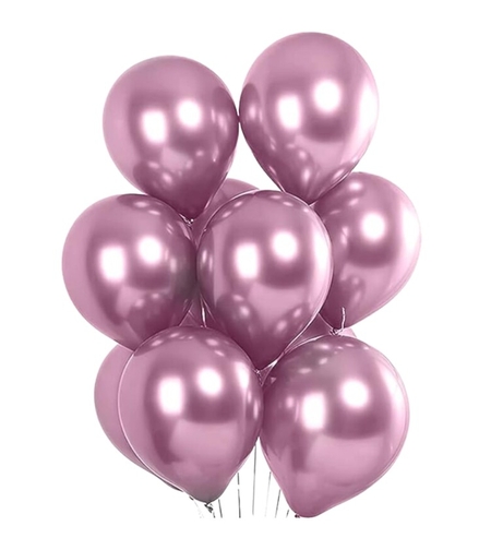 Set 10 Baloane din Latex Chrome, Flippy, Model Party, 23 cm, Mov, 2.2 g