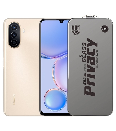 Folie de Protectie pentru Huawei Nova Y71, Vafy, Sticla Securizata ESD Antistatica, Super-X Privacy OG, Margini Negre, 0.30 mm, Transparent Inchis
