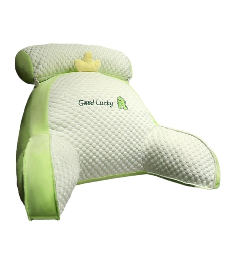 Perna Multifunctionala, Flippy, Spatar pentru Pat, Protectie Lombara, Marime Medie, 60 x 40 cm, din Plus, Model Dinozaur, Verde
