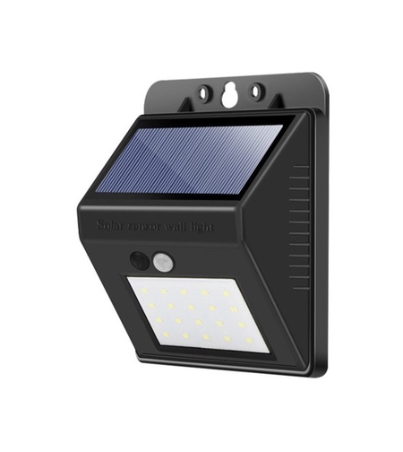 Lampa cu incarcare solara si senzor de miscare pentru exterior, 20 LED cu distanta de inductie, montaj pe perete, fara cabluri, Flippy