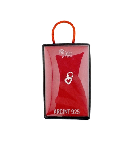 Pandantiv din Argint 925, Jolie Silver, pentru Dama, Model Inimioara Cu Pietre de Zirconiu Cubic, 0.6 g, 1 x 1 cm, Argintiu