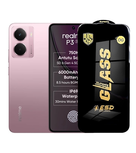 Folie de Protectie pentru Realme P3, Vafy, Sticla Securizata ESD, Margini Negre, Rezistenta la Zgirieturi, Antistatica, 0.35 mm, Transparenta
