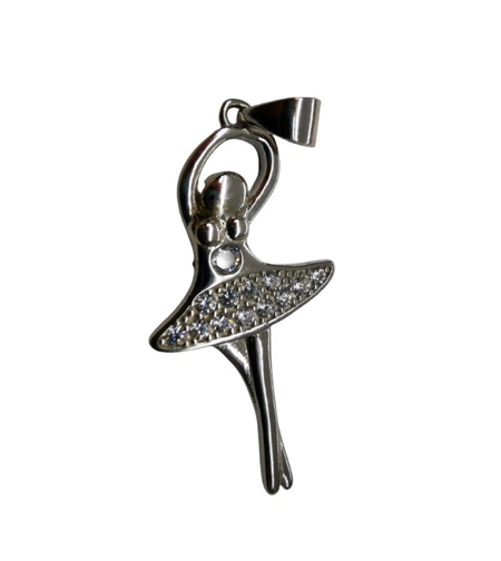 Pandantiv Argint 925 Balerina Mare cu Pietre