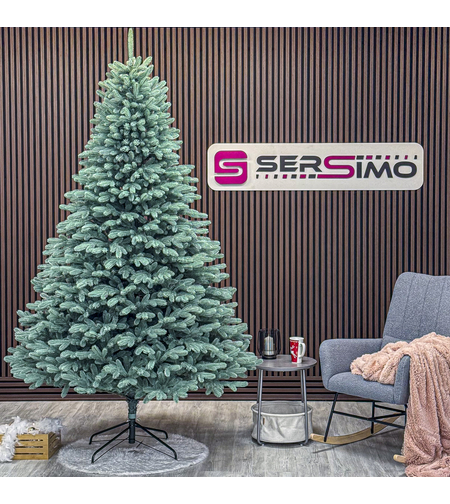 Brad artificial Christmas Deluxe by Sersimo, Laponia Select argintiu, integral 3D, 230cm