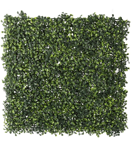 Panou decorativ artificial 50x50 cm, montare pe perete sau gard, buxus mic, interior/exterior