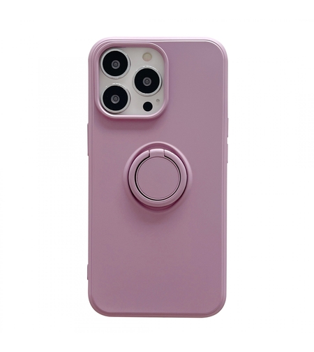 Husa protectie Vafy compatibila cu Apple iPhone 13 Pro Liquid Silicone Ring cu suport rotativ Mov