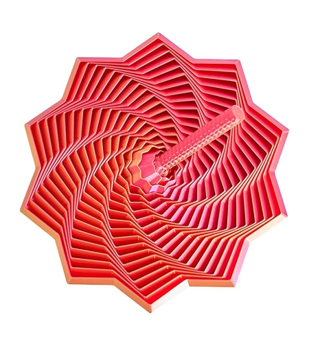 Jucarie Decompresie, Flippy, Model Stea 3D, DuoChrome, Maner Spirala, Turn Magic Geometric, Multiple Forme, Anti-stress, 8.6 cm, Roz/Auriu
