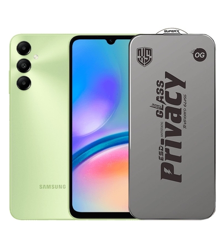 Folie de Protectie pentru Samsung Galaxy A05s, Vafy, Sticla Securizata ESD Antistatica, Super-X Privacy OG, Margini Negre, 0.30 mm, Transparent Inchis
