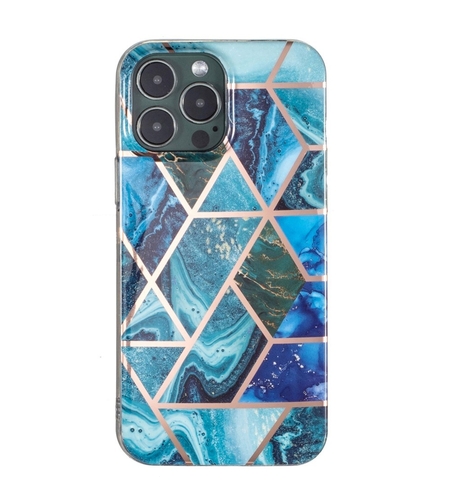 Husa protectie pentru Samsung S20 Plus Soft IMD TPU Marble Geometric Albastru
