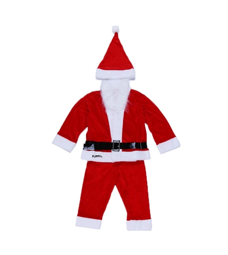Costum Mos Craciun Flippy® Baiat, 1-3 ani, 5 piese, aproximativ 63 cm, Catifea