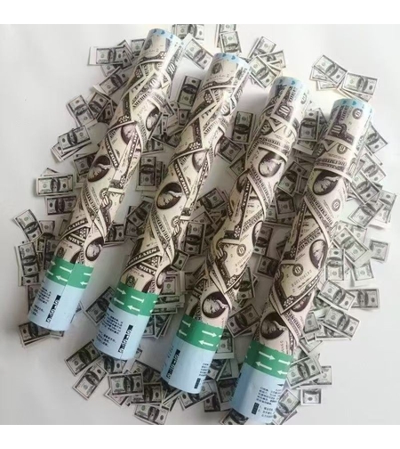 Tub de Confetti, Flippy, Money, 30x5 cm, Confetii Asortate Model Dolari, Eliberare prin Rasucire, Multicolor