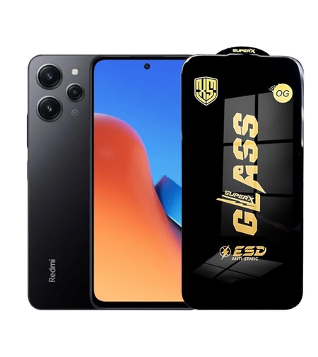 Folie de Protectie pentru Xiaomi Redmi 12, Vafy, Sticla Securizata ESD, Margini Negre, Rezistenta la Zgirieturi, Antistatica, 0.35 mm, Transparenta