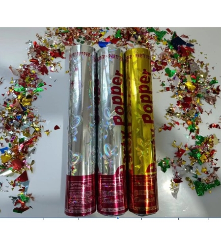 Tub de Confetti, Flippy, Party Popper, 60x5 cm, Confetii Asortate din Aluminiu, Multicolor