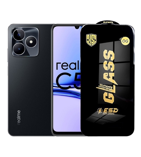 Folie de Protectie pentru Realme C53, Vafy, Sticla Securizata ESD, Margini Negre, Rezistenta la Zgirieturi, Antistatica, 0.35 mm, Transparenta