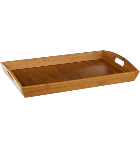 Tava servire 5Five dreptunghiulara din bambus, 44x29 cm, maro natur
