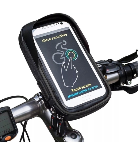 Suport de bicicleta Flippy Wheel UP pentru telefoane cu ecran tactil =< 6.0 inch impermeabil, negru