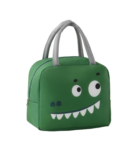 Geantă Frigorifică, Flippy, cu Desene Animat, Portabilă pentru Copii, de Prânz, din Pânză Oxford, 22x14x19 cm, Model Crocodil, Verde
