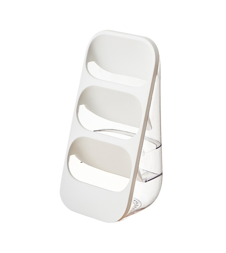 Suport - Organizator pentru Tacamuri, Flippy, 3 Compartimente, Suport pentru Cosmetica, Ustensile, Material PP Durabil, 33 x 16 x 15 cm Alb