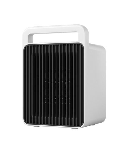 Mini Aeroterma, Vafy, Mini Radiator Electric, Putere 900 W, Buton cu 2 Trepte de Temperatura, Inchidere Automata, cu Maner de Prindere, 15x10.3x21 cm, Alb/ Negru