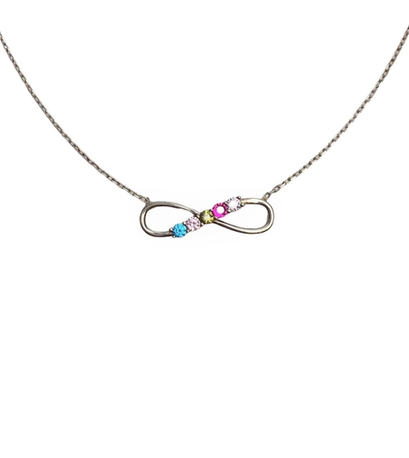 Colier Argint 925, Infinit cu Zirconii Multicolore 40 cm