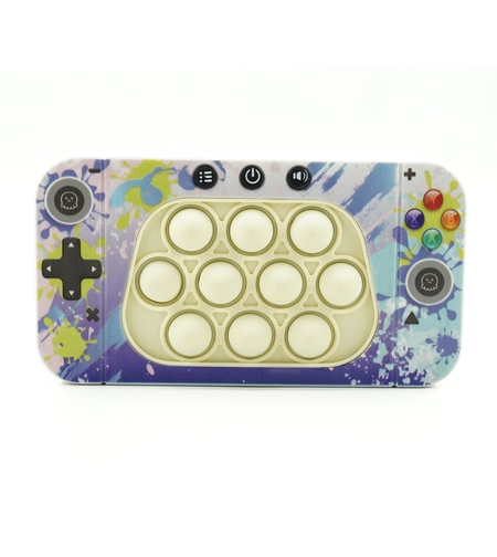 Jucarie interactiva tip consola pentru copii Flippy, speed push whack-a-mole, joc de viteza pop it, material ABS/silicon, cu nivele, sunete si lumini, 15.5 x 7.6 x 5.3 cm, model culori, multicolor