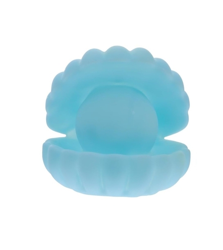 Lampa de Veghe, Flippy, Model Scoica cu Perla, Lumina Calda, 10 x 8.5 cm, Led, Baterii Incluse 3 x LR44, Albastru