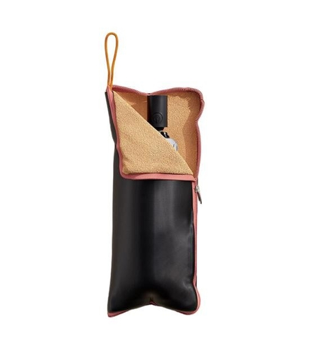 Husa Depozitare Umbrela, Flippy, Impermeabila, Interior Microfibra, cu Fermoar, 28 x 12 cm, Negru/Portocaliu