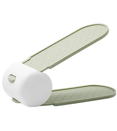 Suport pentru Pantofi, Flippy, cu Două Straturi, Organizator, Antiderapant și Durabil, Inălțime Reglabilă, 28x18x11 cm, Verde, 150 g