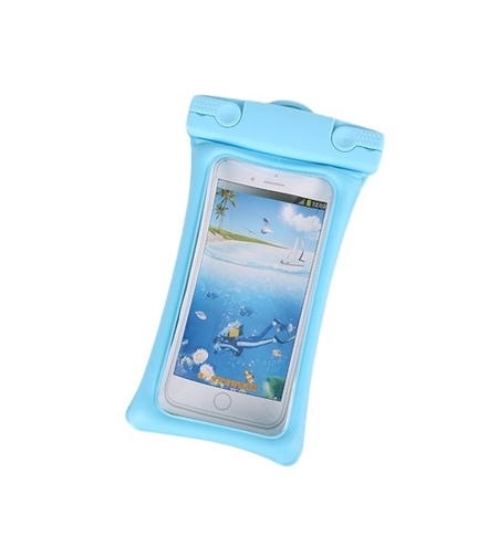 Husa subacvatica Matte Cushion Waterproof Flippy, Snowproof, Universala, cu Snur, pentru telefon sau documente, Bleu