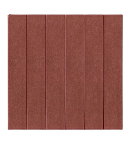 Set 10 Placi Tapet 3D, Flippy, 70 x 70 cm, Grosime 3 mm, din Rasina, Tip Placi de Lemn, Suprafata Acoperita 4.9 mp, Caramiziu