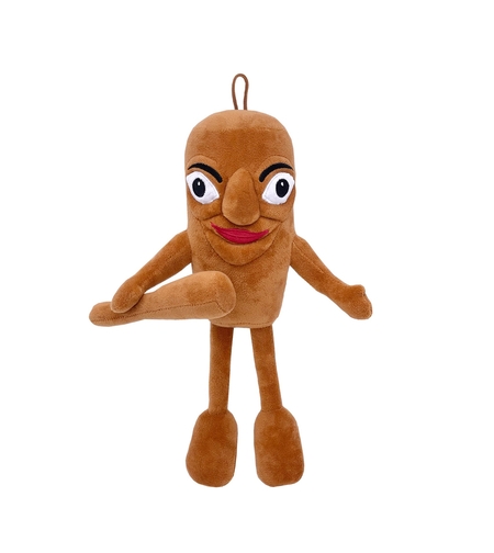 Jucarie Moale de Plus Italian Brainrot, Flippy, cu Agatatoare, Model Omul de Lemn Tung Tung Tung Sahur, Jucarie Moale pentru Copii, 37 x 10 cm, Maro