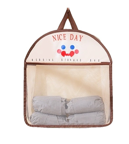 Geanta de Depozitare, Flippy, Tip Saculet, de Agatat, Multifunctionala, din Plasa, 40 x 10 x 44 cm, Maro