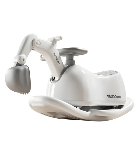 Masina 3 in 1, Flippy, 1-3 Ani, Tip Excavator/Balansoar/Masina Yo Yo, din Plastic, 4 Roti Silentioase, 71.5 x 34 x 39 cm, Alb