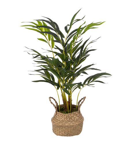 Planta artificiala Atmosphera Palmier cu ghiveci natural, 80 cm, verde