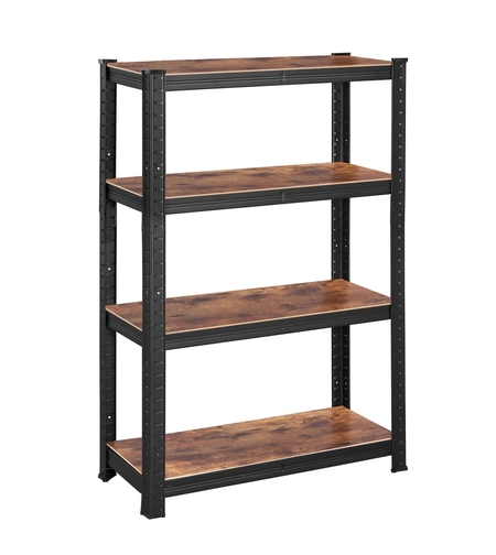 SONGMICS Raft depozitare metalic cu aspect elegant, 5 niveluri, reglabil, 520 kg, 40x80x160 cm, maro rustic si negru