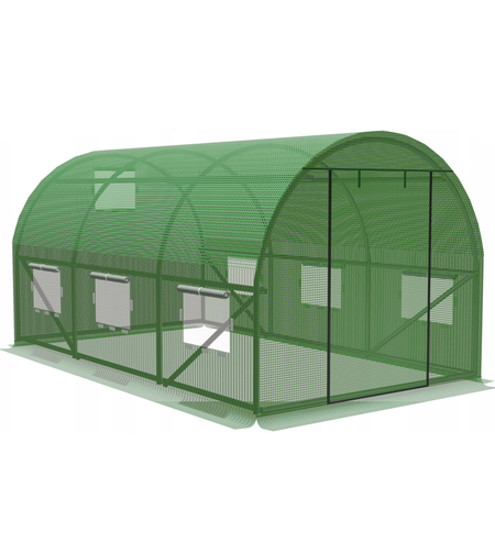 Sera de gradina, tip tunel cu cadru metalic, 350x200cm, verde, 7mp