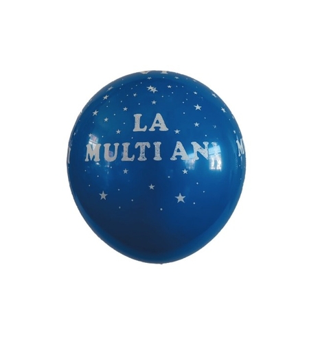 Set 10 Baloane din Latex, Flippy, Model Party, Print Aniversare La Multi Ani, 23 cm, Albastre