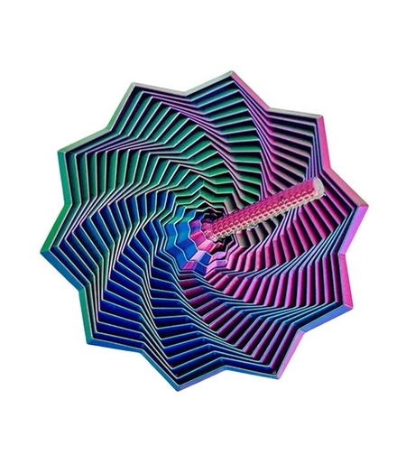 Jucarie Decompresie, Flippy, Model Stea 3D, DuoChrome, Maner Spirala, Turn Magic Geometric, Multiple Forme, Anti-stress, 8.6 cm, Albastru/Verde/Rosu