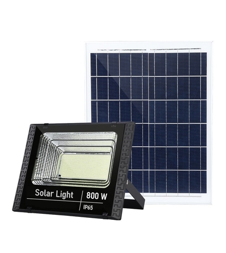 Proiector LED SMD 800W cu incarcare solara Flippy, panou solar, cu telecomanda, suport prindere, material ABS, 20AH, 966 LED-uri, temperatura culoare 6500k, 32x26x9 cm, negru