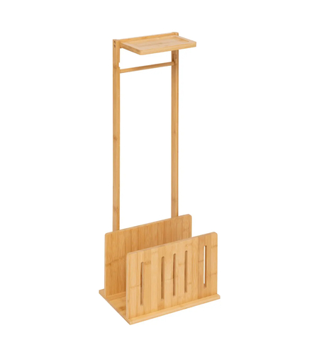 Suport hartie igienica 5Five Bamboo cu rezerva, bambus, 31x21x82 cm, natur