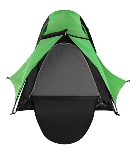 Cort camping 2 persoane, cu plasa anti-insecte, impermeabil 1000 mm, 260x120x100 cm, verde