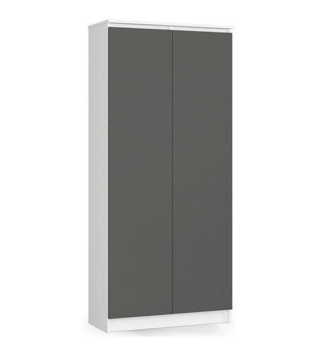 Dulap cu 8 etajere, PAL laminat 16 mm, 80x35x180 cm, alb si grafit