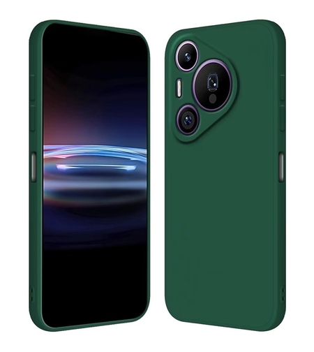 Husa de Protectie, Vafy, pentru Huawei Pura 70 Pro, Liquid Silicone, cu Microfibra pe Interior, Protectie Antisoc, Compatibil Incarcare Wireless, Verde