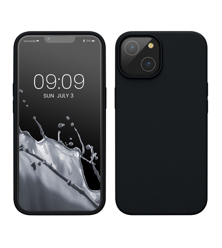 Husa pentru Apple iPhone 14 Pro Vafy, Liquid Silicone, cu Microfibra pe interior, Protectie Antisoc, Negru
