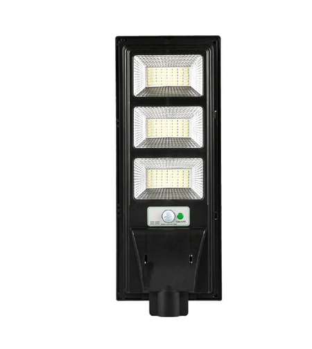 Lampa solara stradala Flippy, cu telecomanda, senzor de miscare si lumina, suport prindere, 144 LED-uri, IP65, ABS, 8AH, 150W, temperatura culoare 6500K, 49.5x18.8x5 cm, F6006-150w, autonomie 10-12 ore, negru