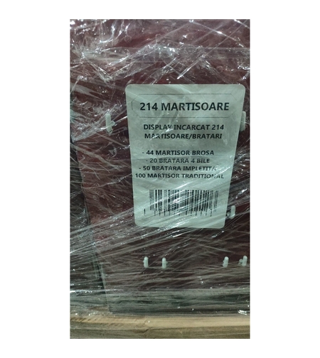 Display incarcat cu 214 martisoare